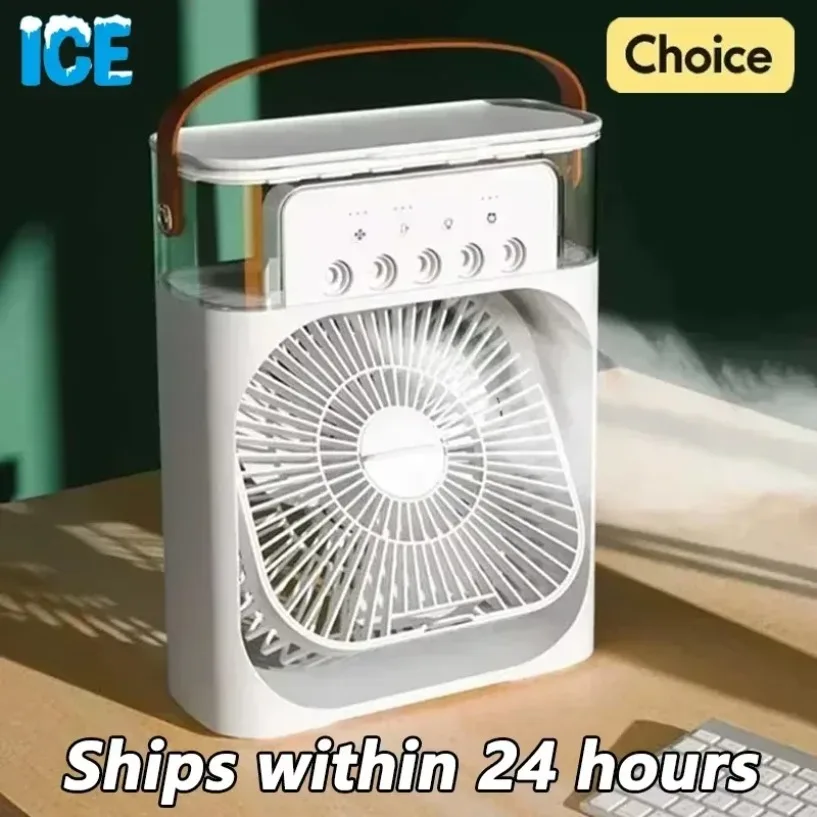 Portable 3 In 1 Fan AIr Conditioner Household Small Air Cooler LED Night Lights Humidifier Air Adjustment Home Fans Dropshipping view 3