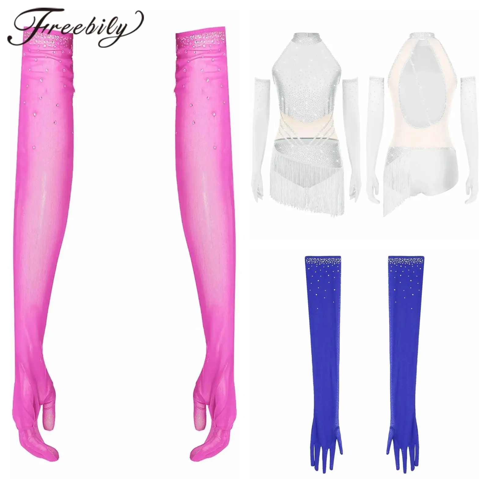 Latin Dance Costume for Women Salsa Cha-cha Skirted Leotard Tassels Fringed Bodysuit Ballroom Dancing Tango Samba Jumpsuit