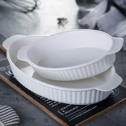 Oven Baking Tray Bakeware Ceramic Pans Bread Pan for Baking Tools and Accessories Porcelain Dishes Kitchen Utensil Cooking Bar