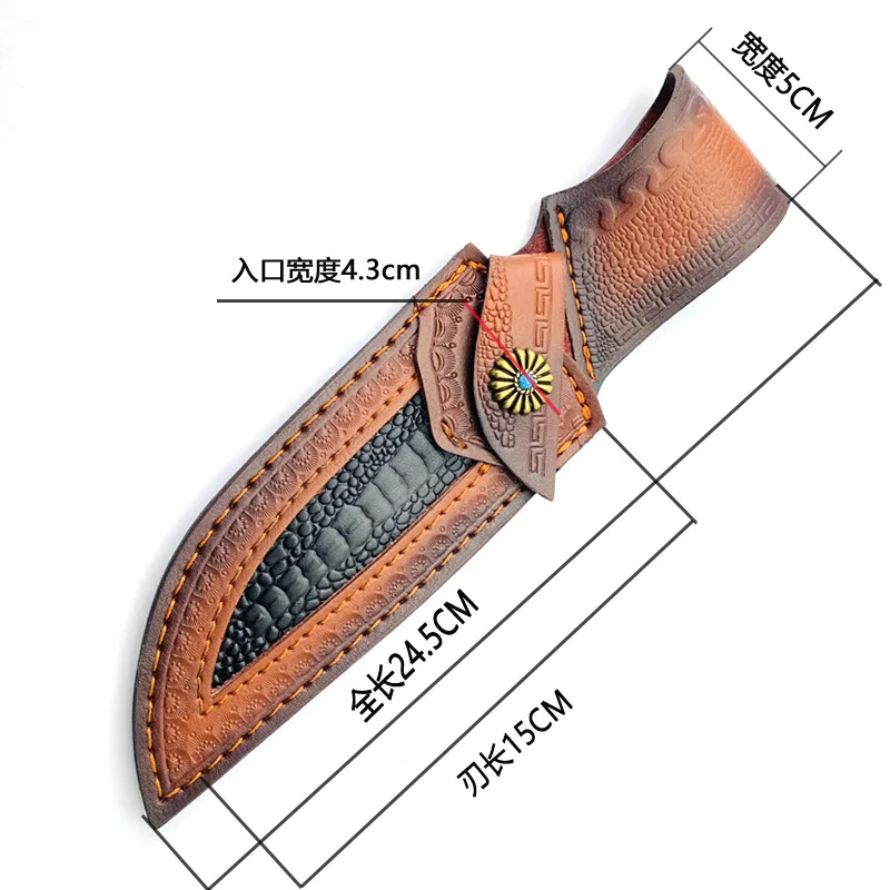 Fold Cowhide Leather Sheath Scabbard Straight Pocket  Folding Tool Cover Pants Protector Bag Knife Cover Bag Outdoor Tools