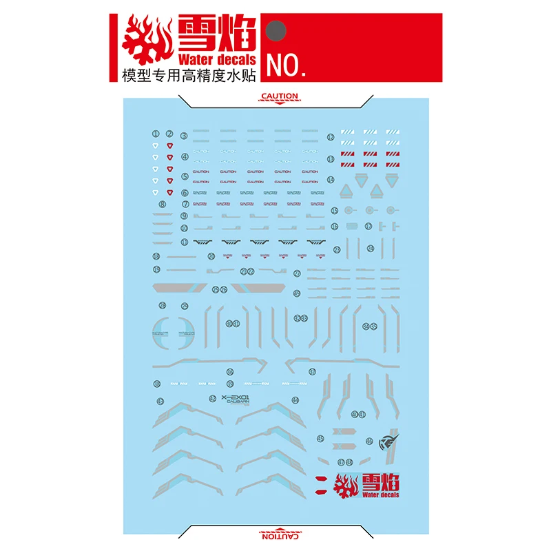 Modelo de calcomanías de tobogán de agua, herramienta para 1/144 HG Calibarn, pegatina fluorescente (fluorescente parcial), modelos, accesorios de Juguetes