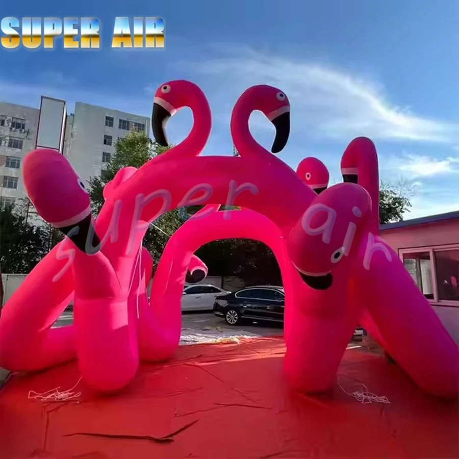 추수감사절 장식을 위한 최신 맞춤형 예쁜 핑크색 풍선 플라밍고 아치