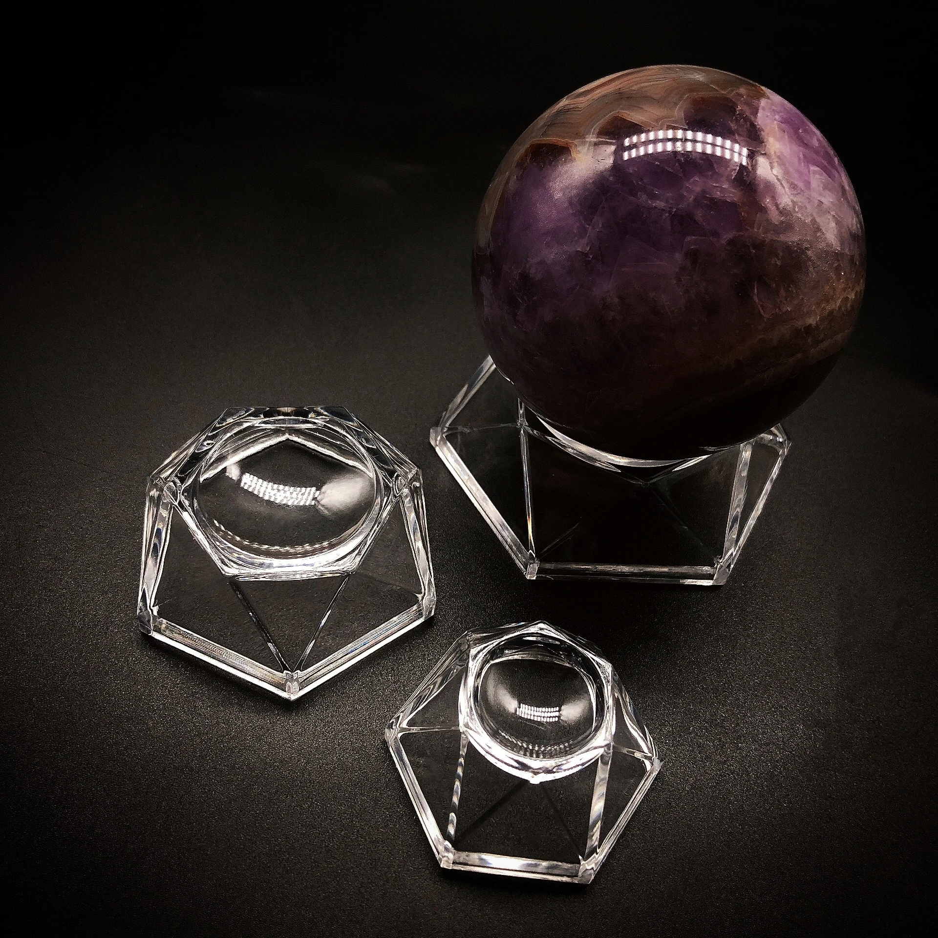 1PC Acrylic Crystal Ball Clear Display Base Sphere Stand Holder Transparent For Table Desktop  Office Ornament  Home Decor