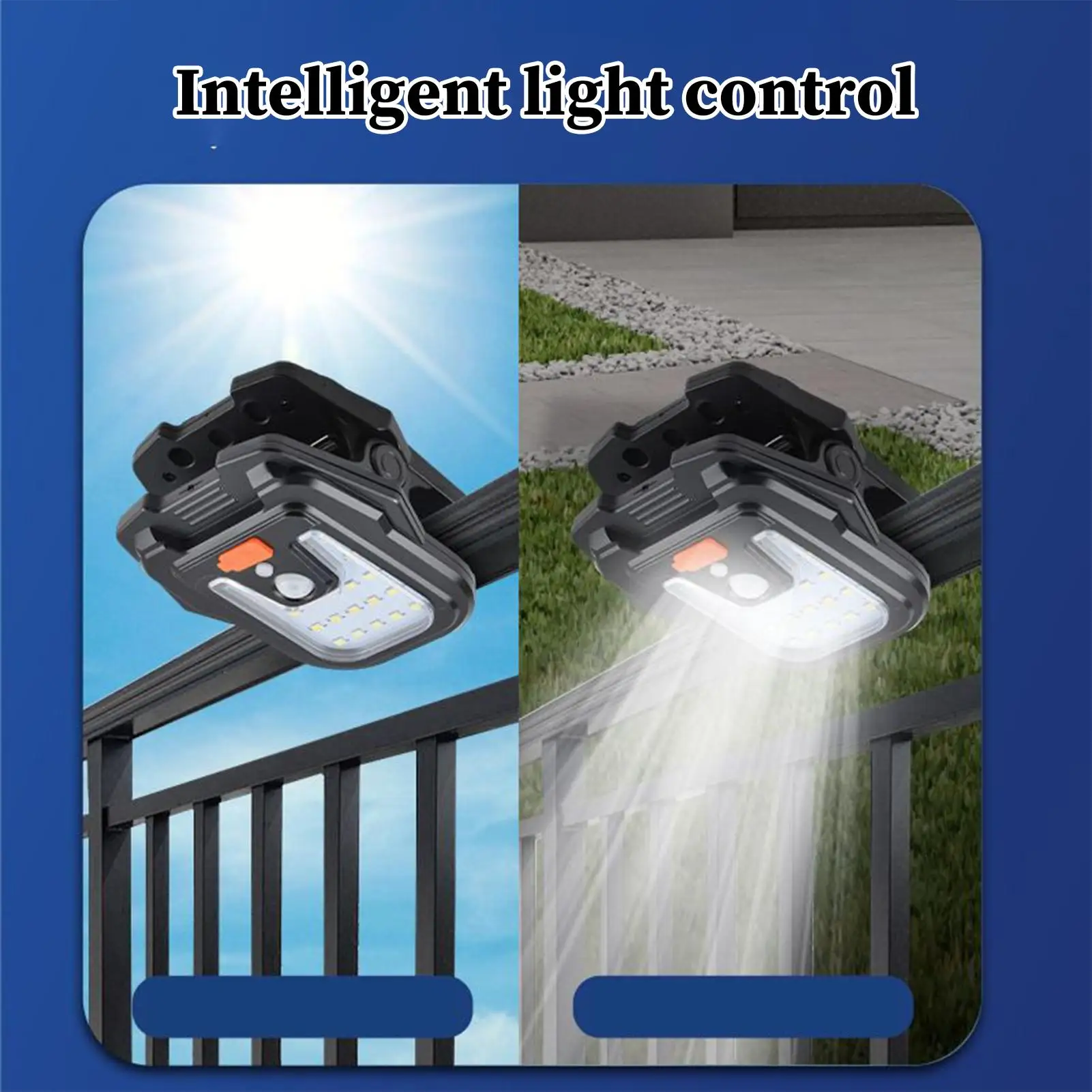 Clip On Solar Lights Outdoor Waterproof Security Light Motion Sensor Lighting Portable LED For Fence Gate Garden Garage Camping