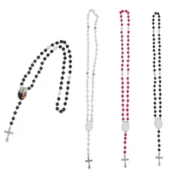 Fashion Sublimation Blank Rosary Bracelet Necklace Pendant Prayer Beads Jewelry Women Men for Custom Logo Printing Gift