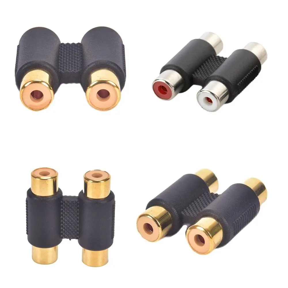 Dual 2 Head RCA Female To Female Audio Connector Adaptor Phono Coupler Video Connector Plug Socket RCA Phono Twin Coupler