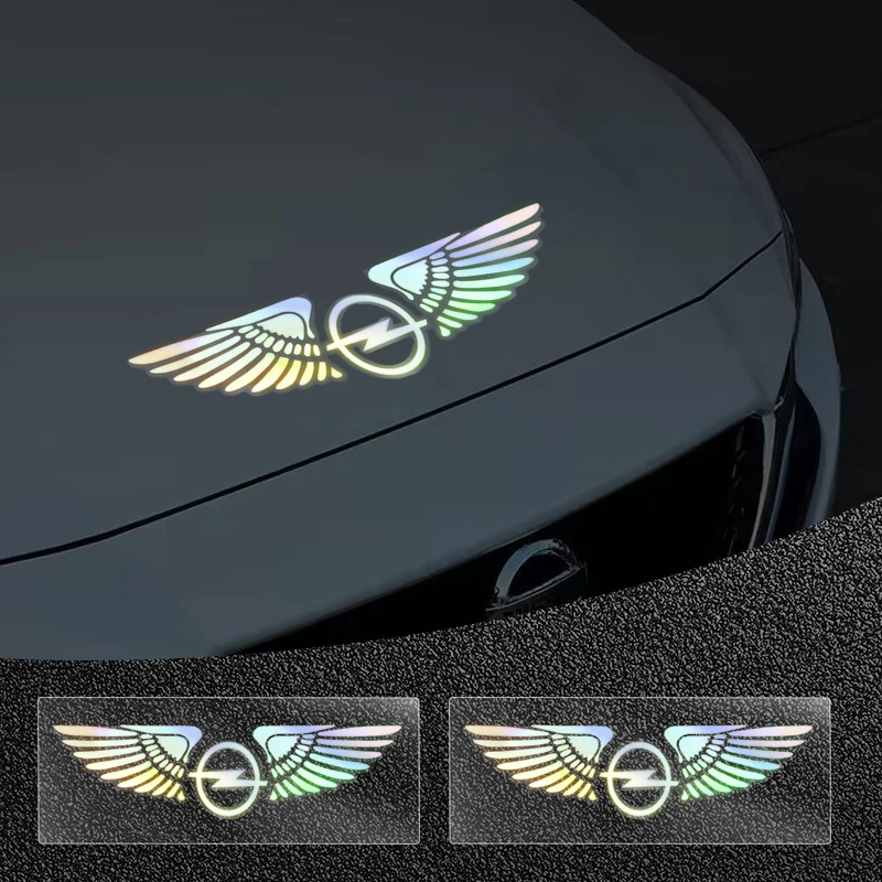 Car Logo Decorative Colorful Laser Reflective Waterproof Decals For Opel Insignia Astra G J F K Vectra C H Corsa C B D Omega