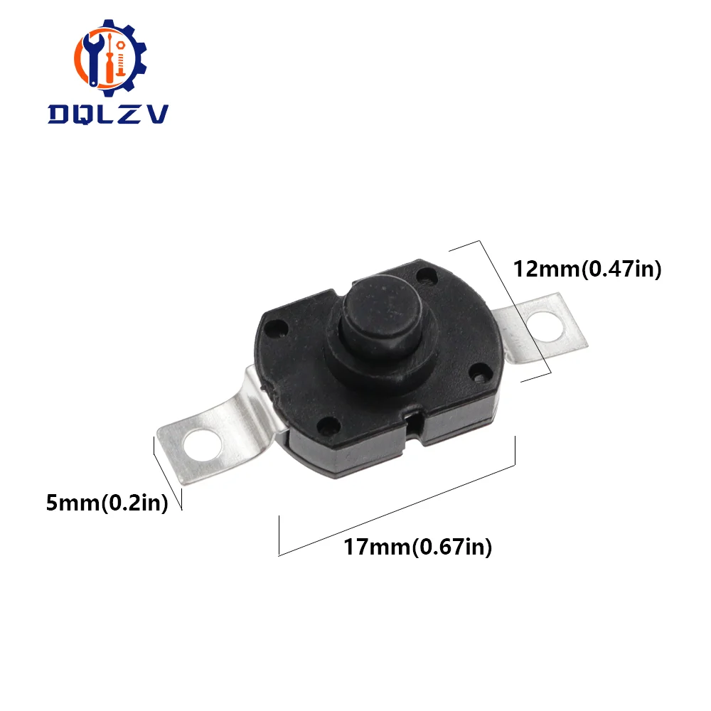 1712-KD Push Button Switch 1712KD Flashlight Switch LOCK 17X12X9.5MM Table Lamp Switch Flashlight Button Switch ON-OFF