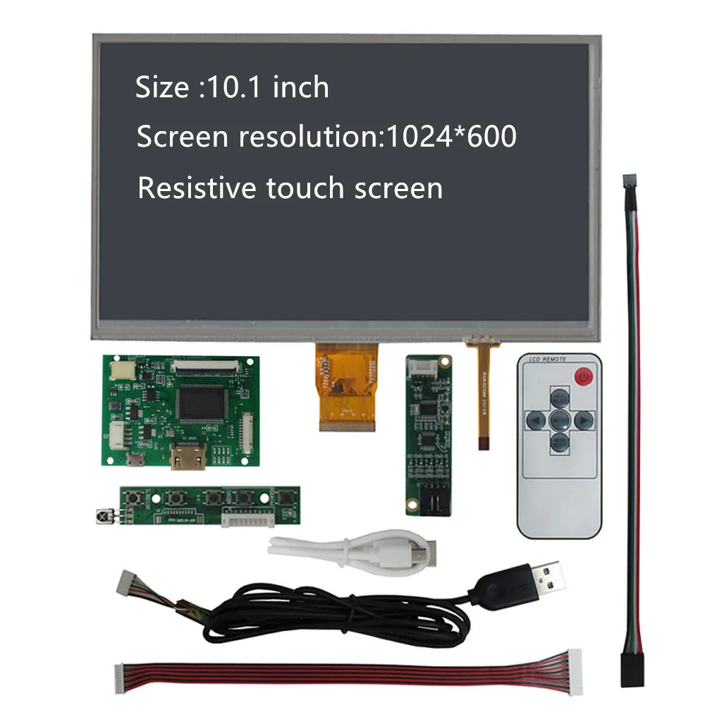 

10.1 Inches Screen Display LCD Monitor Digitizer Touchscreen Driver Control Board HDMI-Compatible For Orange Raspberry Pi PC 3 4