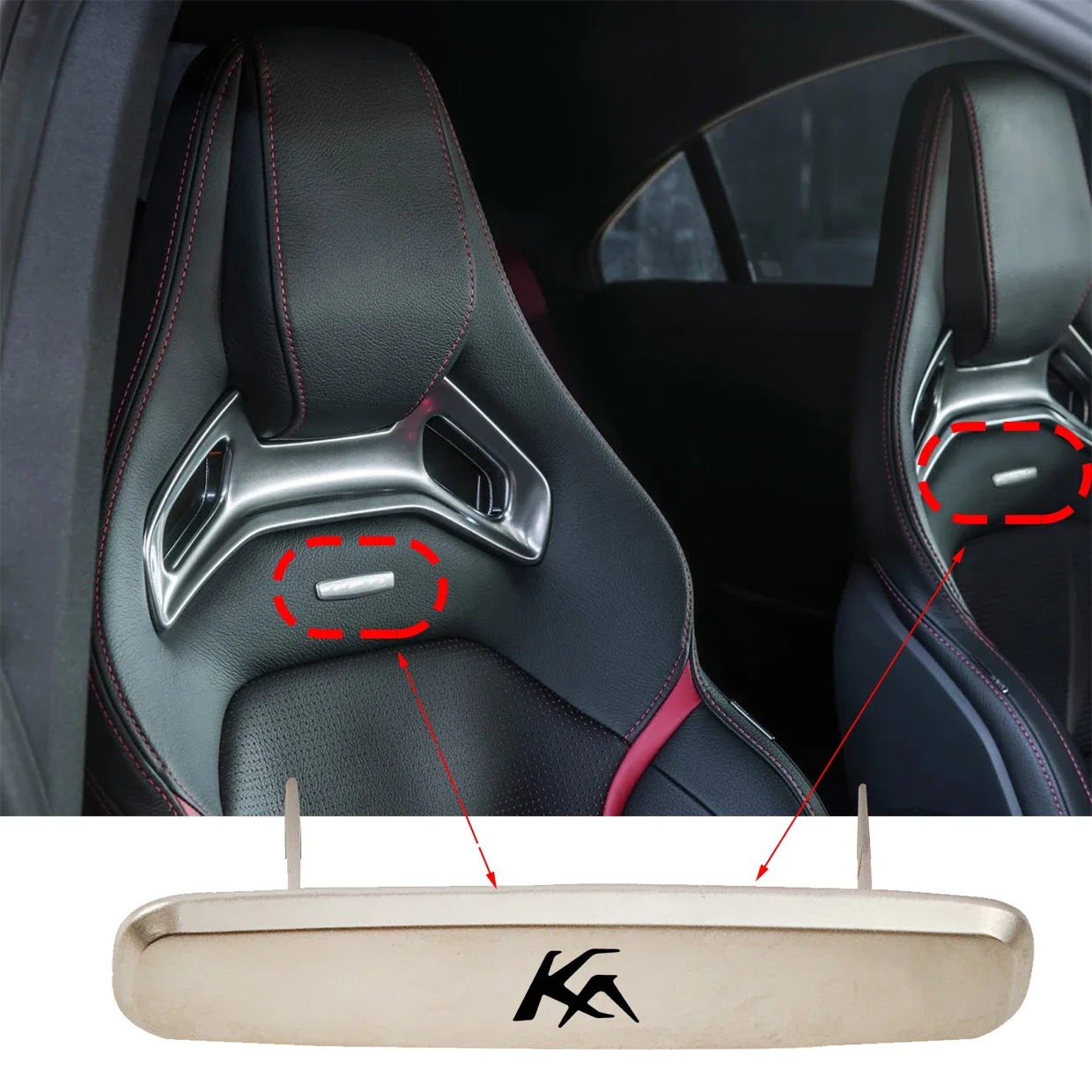 Car Seat Headrests Sticker Front Seat Tuning Badges Metal FOR FORD FUSION Freestar TAURUS KUGA FOUCS ST KA FLEX Car Accessories