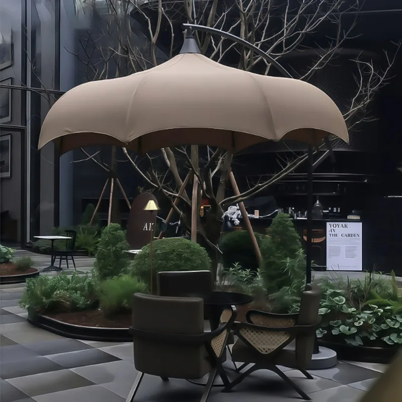 Combination cafe restaurant arc watermelon top sunshade electric umbrella garden creative high-end