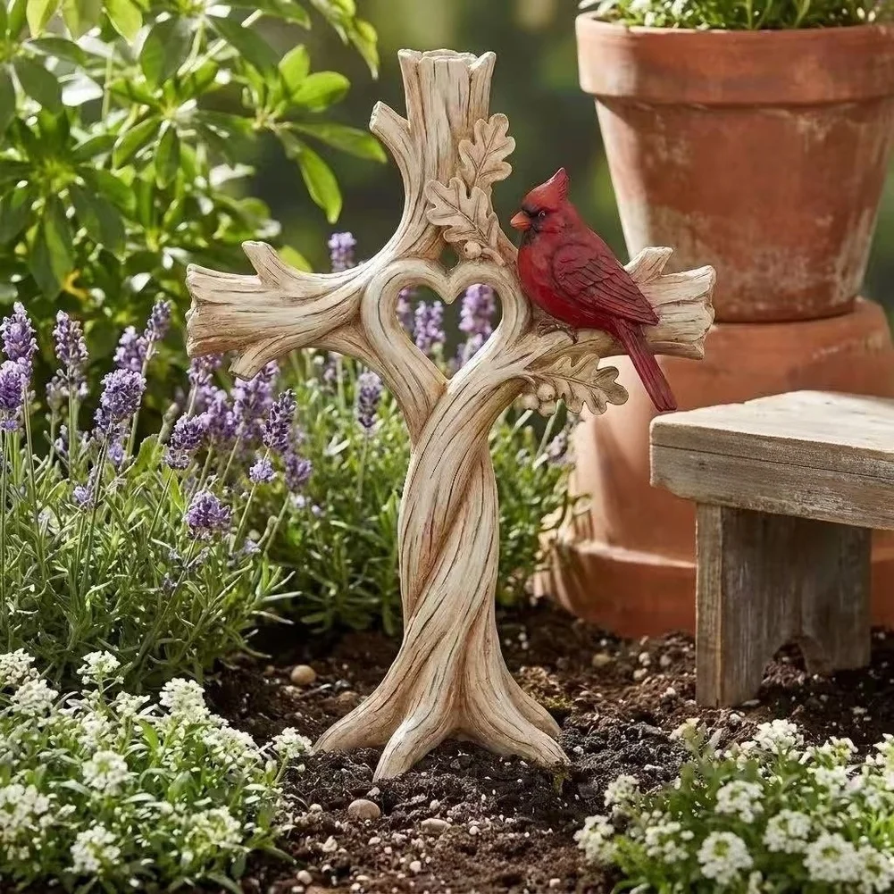 Pine Wood Red Bird Wall Hanging Hand Crafted Wooden Decor for Home Office Indoor Outdoor Space 28 3 38cm Built In Keyhole Slot