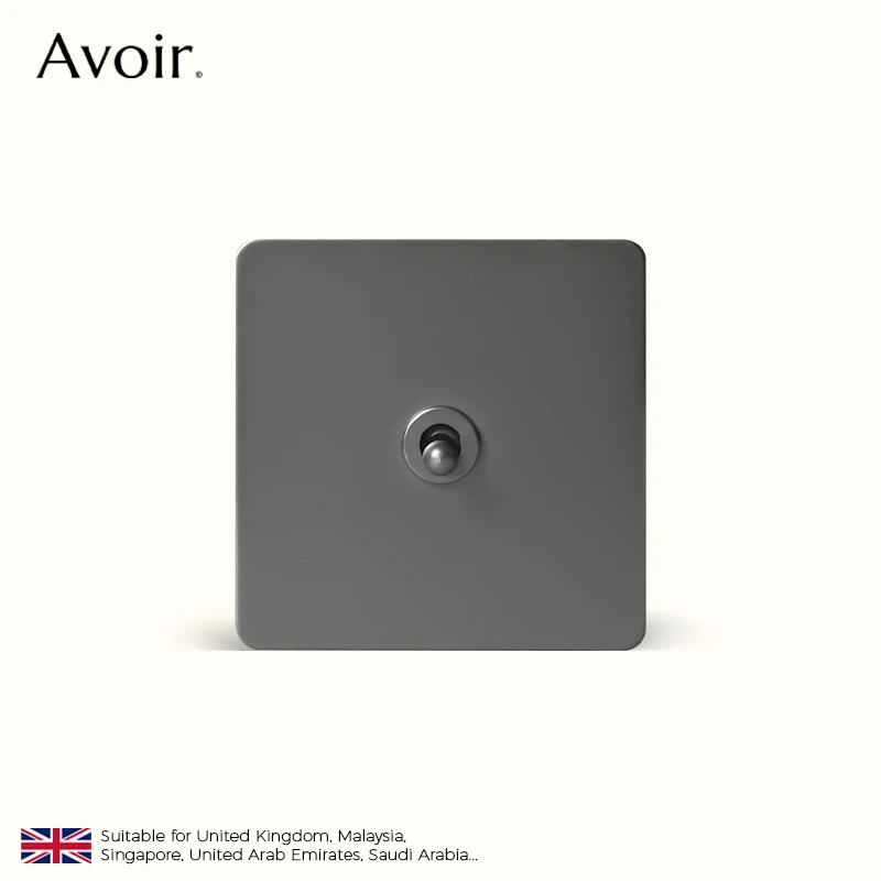 

Avoir Gray Stainless Steel Panel Lever Switch Retro Wall Socket USB Type C Toggle Switches Vintage Dimmer Switch Home Decoration