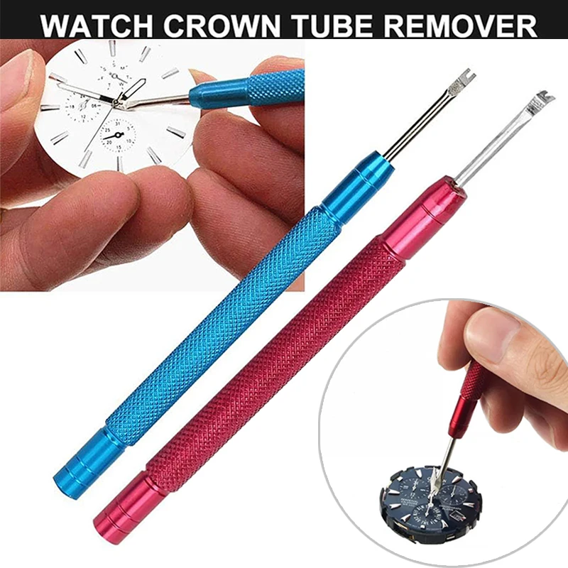 Leva delle lancette dell'orologio Sollevamento dell'ago dell'orologio Rimozione dell'accessorio per la riparazione dell'orologio (rosso + blu) Leva dell'ago dell'orologio per la riparazione di strumenti in lega