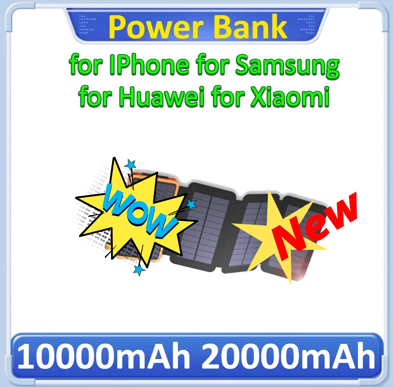 

Складная солнечная панель, USB-выход, быстрая зарядка, водонепроницаемый солнечный аккумулятор для кемпинга, 10000 мАч, 20000 мАч