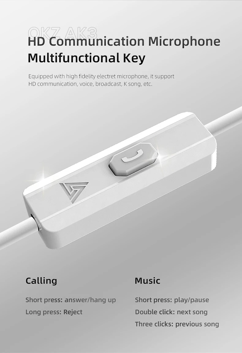 QKZ AK3 FiLe Kabelgebundener Kopfhörer mit Mikrofon, HiFi-Musikmonitor, Bass-Kopfhörer, Geräuschunterdrückendes Headset für Sport und Gaming – Detail 16