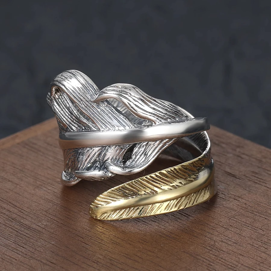 indian-style-925-sterling-silver-feather-ring-personality-creative-retro-with-opening-ring-for-men-and-women-punk-jewelry