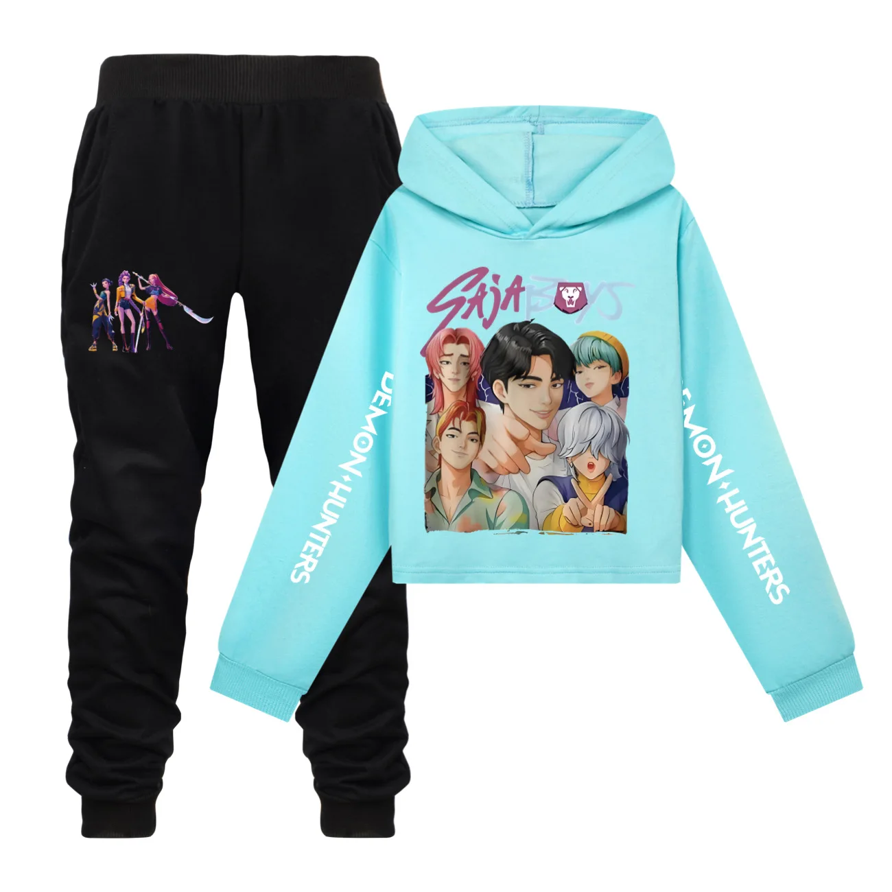 

KPop Demon Hunters Hoodies Sweatshirts Children's Clothing Sets Child Girls Tops+Pants 2 Pcs Suits Kids Boys Tracksuits Sets