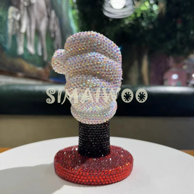 DIY Diamond Rhinestone Pen Pot Makeup Brush Container Blinged Statue Home Decorative Handmade Mosaic Christmas Birthday Gift