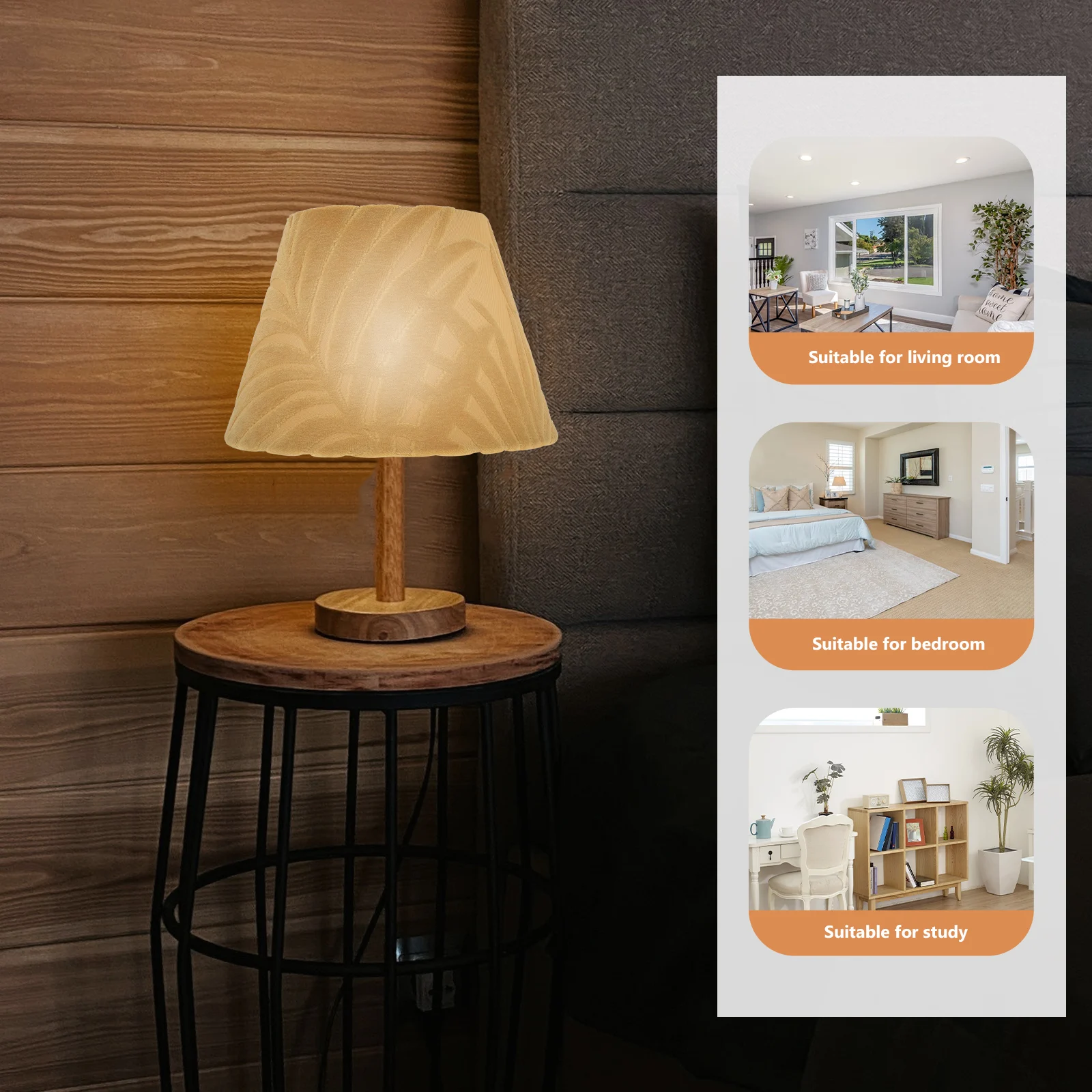 

Hanging Anti-glare Lampshade Rustic Decor Nursery Flannel Bedside Table Look Shades