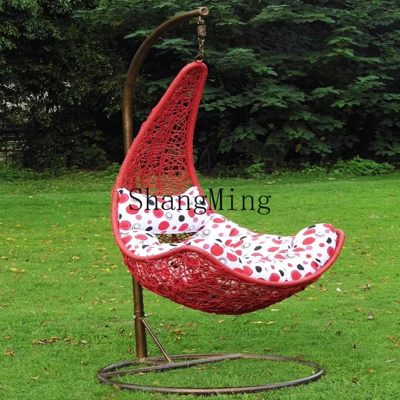 

CL swing bedroom home balcony outdoor courtyard lazy rocking blue single hanging basket