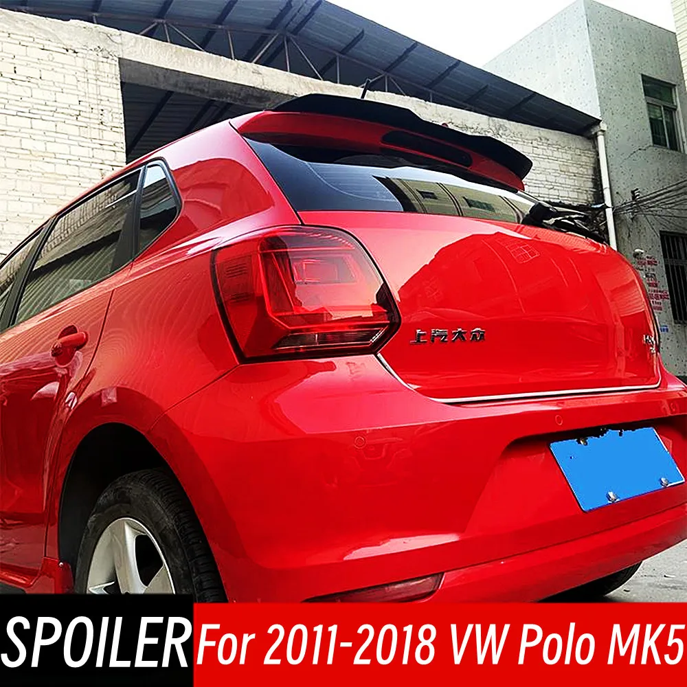 

Для 2011-2018 VW Volkswagen Polo MK5 6R 6C Задняя Крышка багажника Ducktail губа спойлер Крылья автомобиля экстерьер тюнинг аксессуары Запчасти