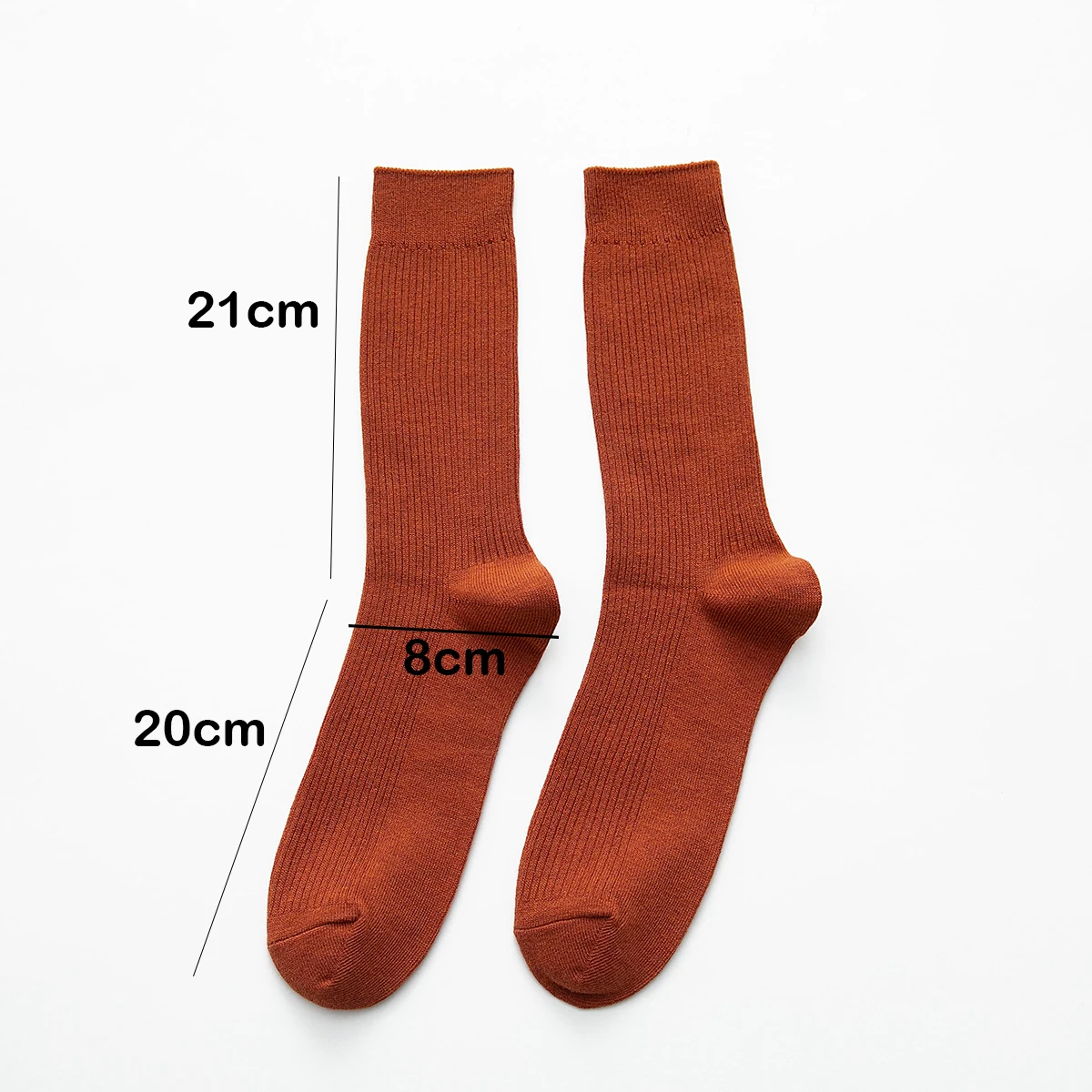 Couple Socks Double Needles Cotton Knitting Rib Thin Business Cotton Long Men's Socks Stretch Casual Daily Basic Brand Socks