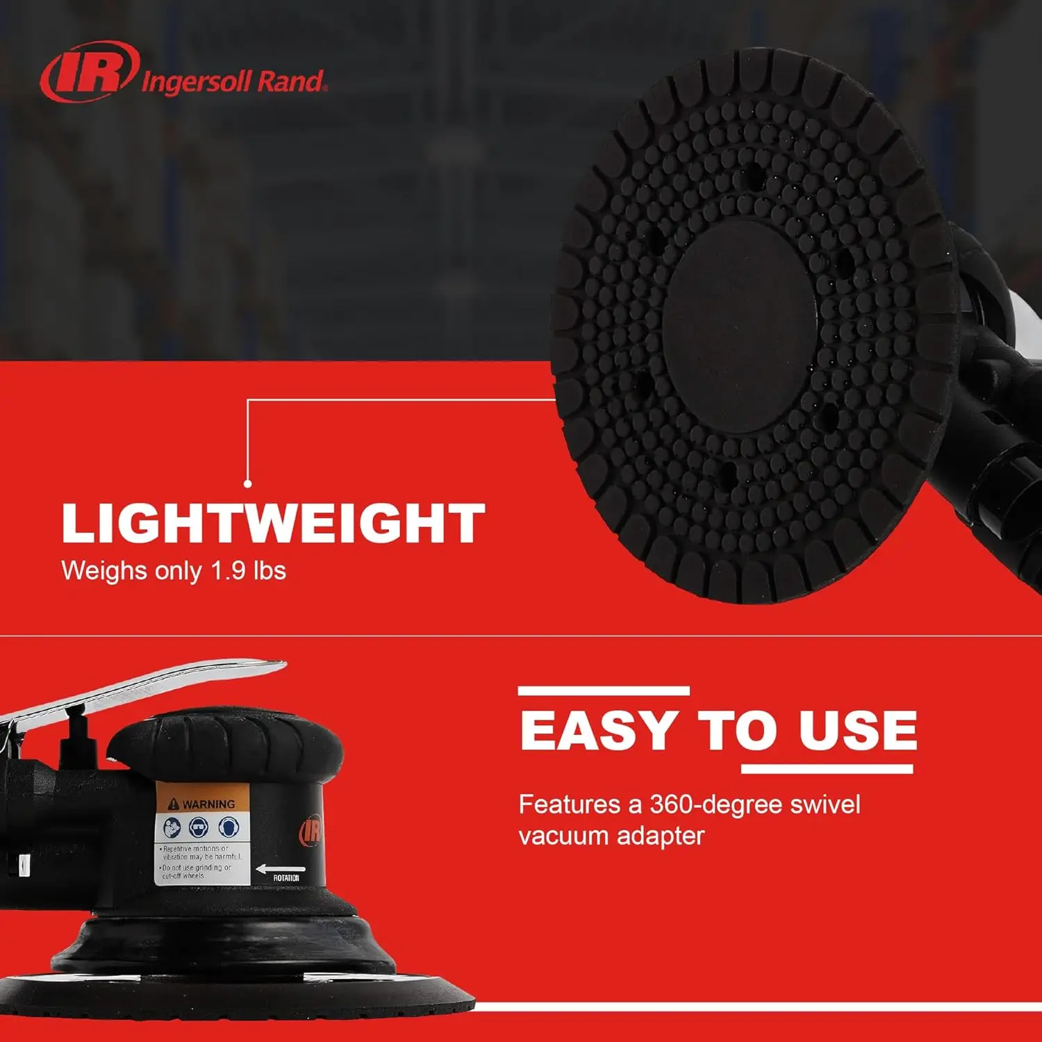 Sander Udara Orbital Acak 300G, Orbit 3/16", Pad 6", 10,000 RPM, 0,2 HP