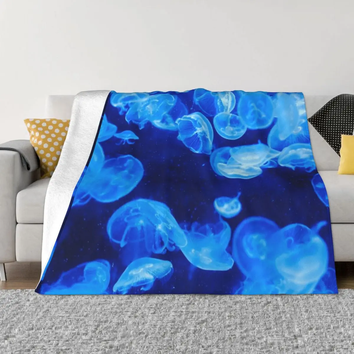 Blue Jellyfish! Throw Blanket manga christmas gifts Blankets