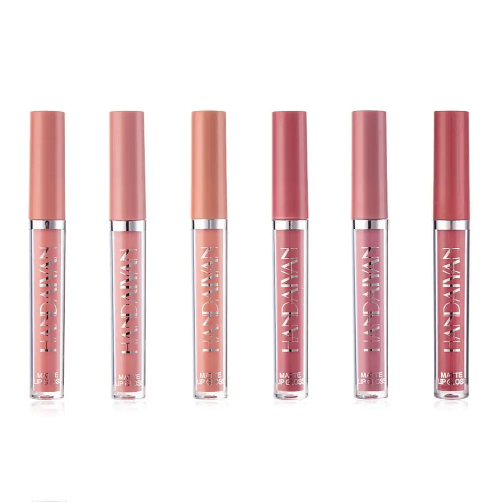 6 stks/doos Make-Up Lippenstift Vloeibare Set Fluwelen Matte Gloss Lip Rode Lippenstift Naakt Vrouwen Langdurige Waterdichte Schoonheid Cosmetische Kit