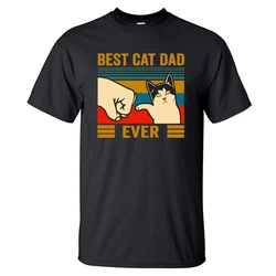 Best Cat Dad Ever Summer Men's T Shirt Cotton Short Sleeve Fashion Cute Streetwear Animal Cats Male Tops Casual Tshirt