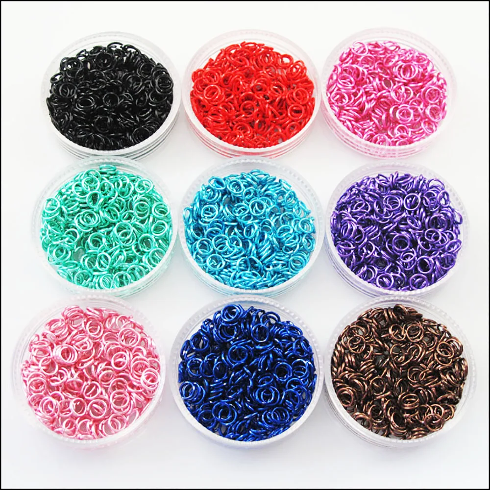 500Pcs Jump Rings Open Connectors Black Red Blue Pink Sky Blue Green Brown Mixed 5mm