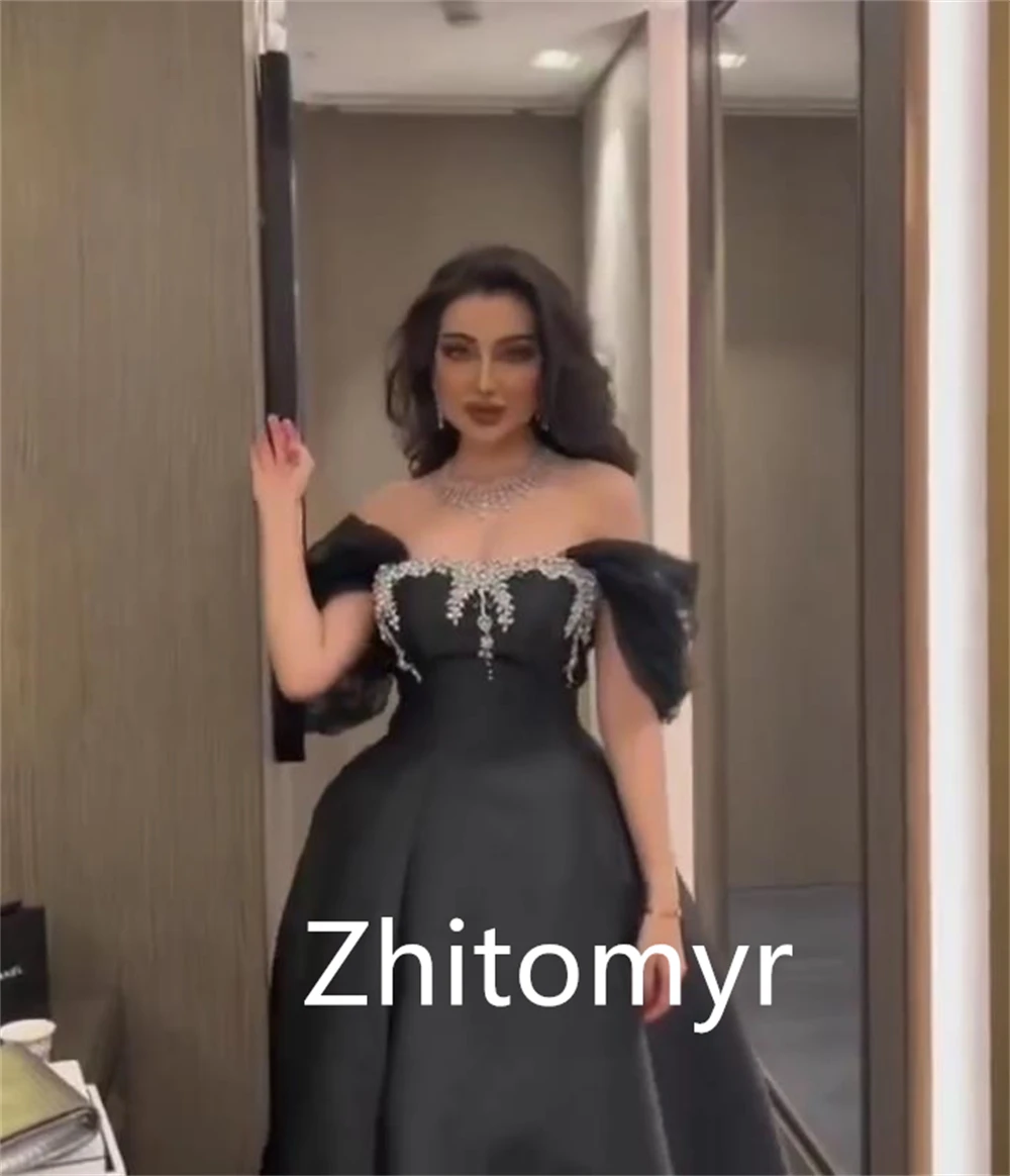 Customized Ball High Quality Elegant Off-the-shoulder Gown Party Dresses Paillette / Sequins Tulle Floor Length S Evening