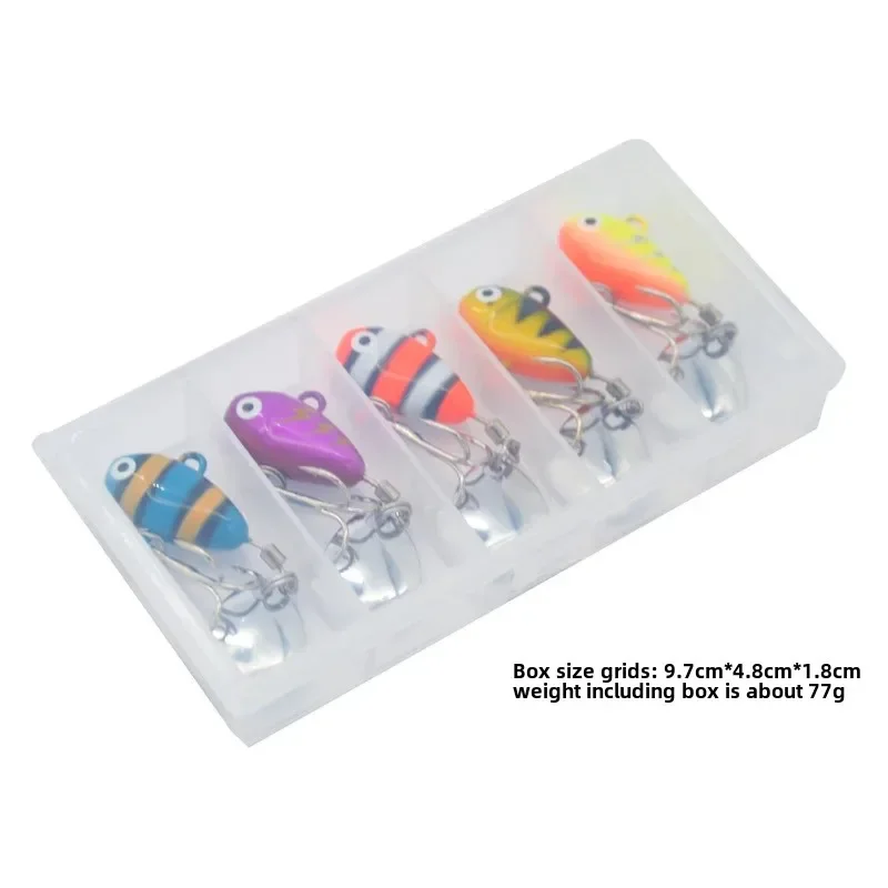 

EASYFISH 2 Styles 1Set 5pcs New Metal Mini with Spoon Fishing Lure Fishing Tackle Pin Crankbait Vibration Spinner Sinking Bait