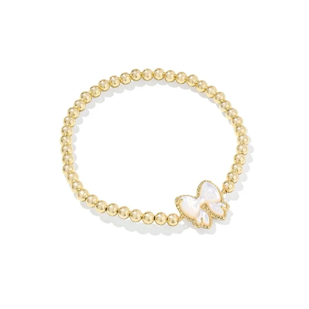 

VKVVA Fashion Jewerly Bow Gold-plated Stretch Bracelet with Mother-of-Pearl for Women Birthday Gifts