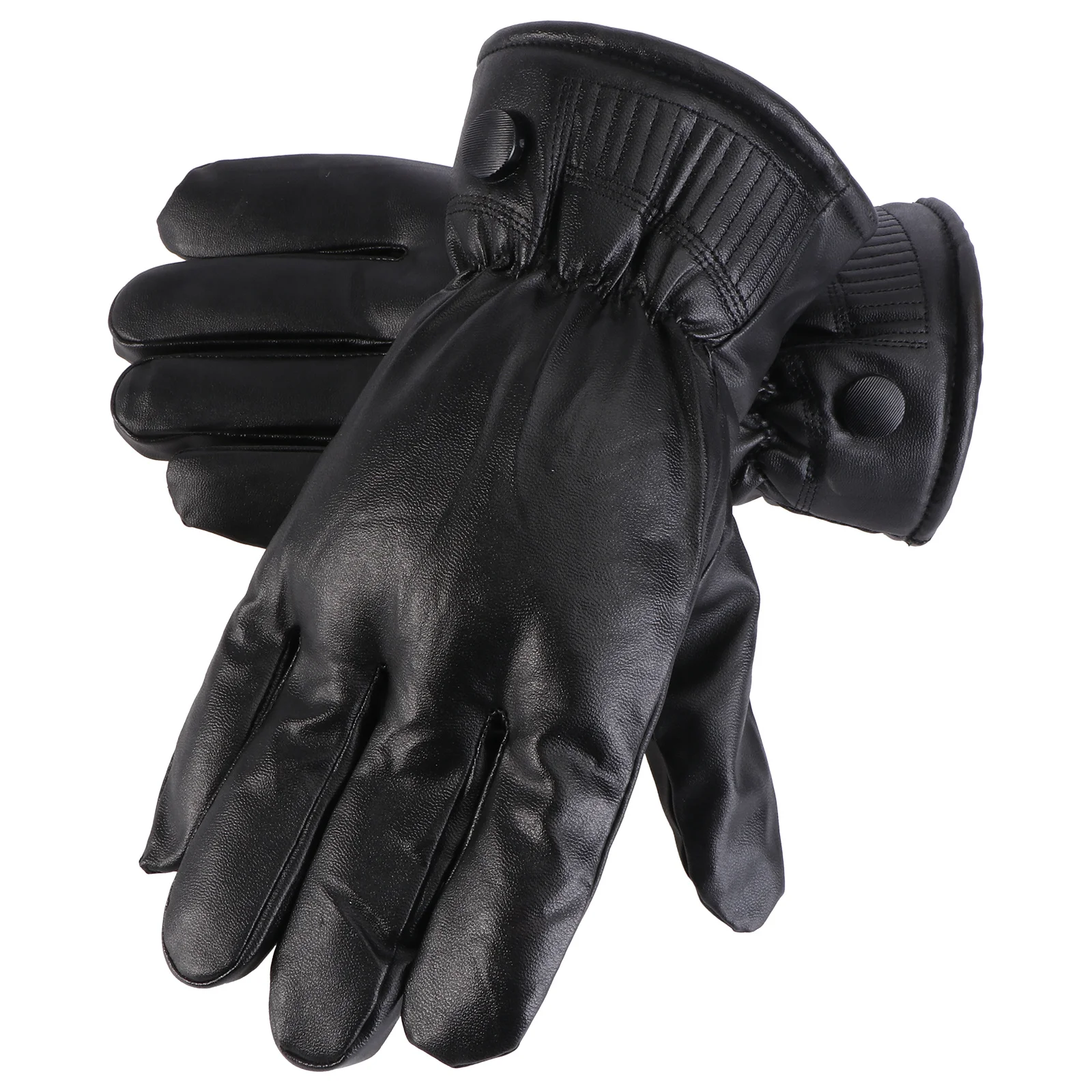 قفازات PU مضادة للكهرباء الساكنة، شتاء أسود دافئ للتزلج والمشي لمسافات طويلة والتسلق وحماية اليد الكاملة للأنشطة الخارجية