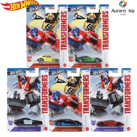Hot Wheels Car Model Transformers 1/6 Alloy Bumblebee Volkswagen Bugatti Veyron Corvette C7r Pagani Cars Boy Collection Gift