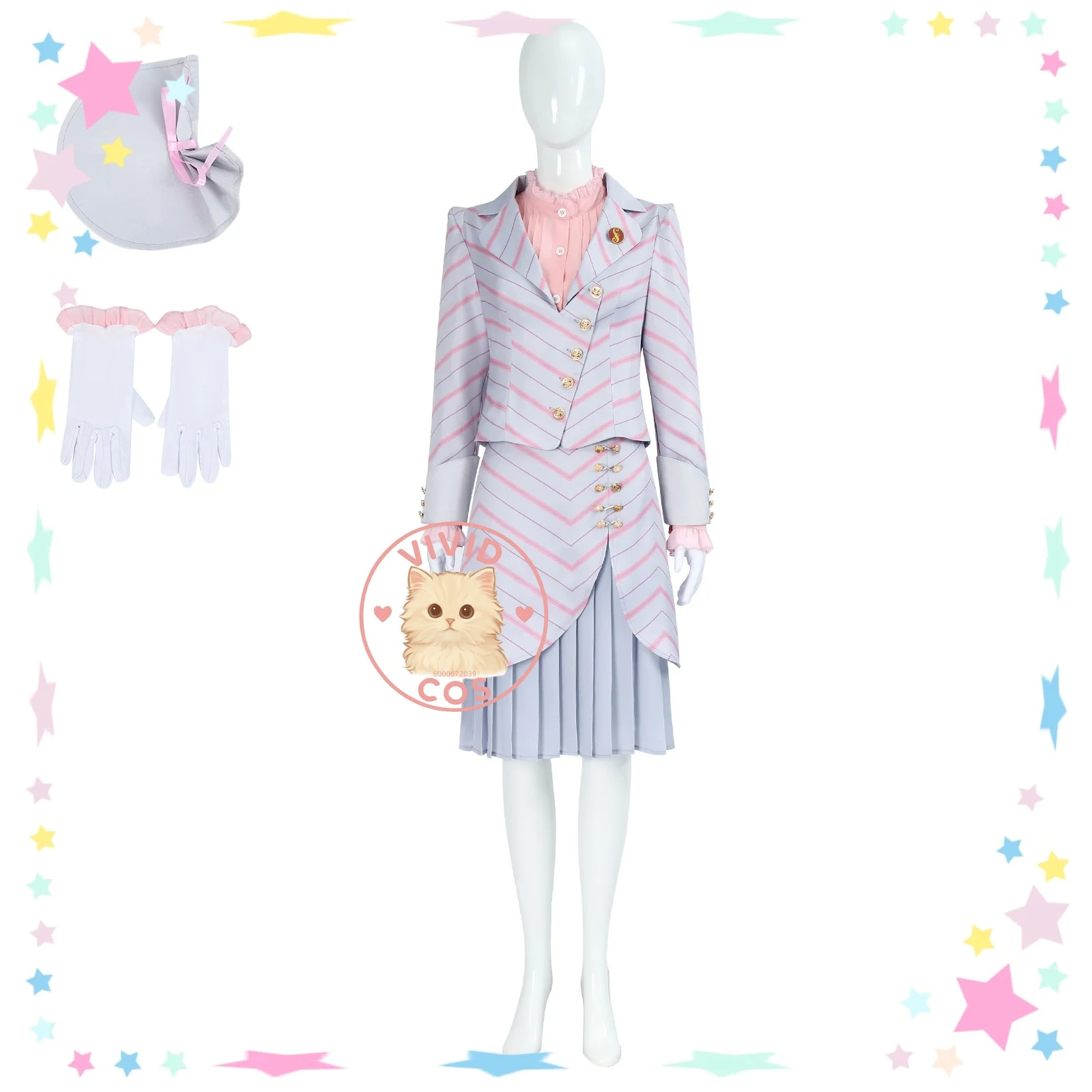 

Shiz University Glinda's Uniform Cosplay Costume Halloween Party Same Style Role-playing As Characters with Identical Outfits