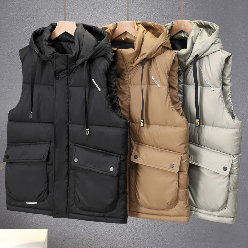 

Spring Fashion Mens Jacket Sleeveless Vest Thermal Soft Vests Casual Coats Male Cotton Mens Vest Men Thicken Waistcoat 6Xl