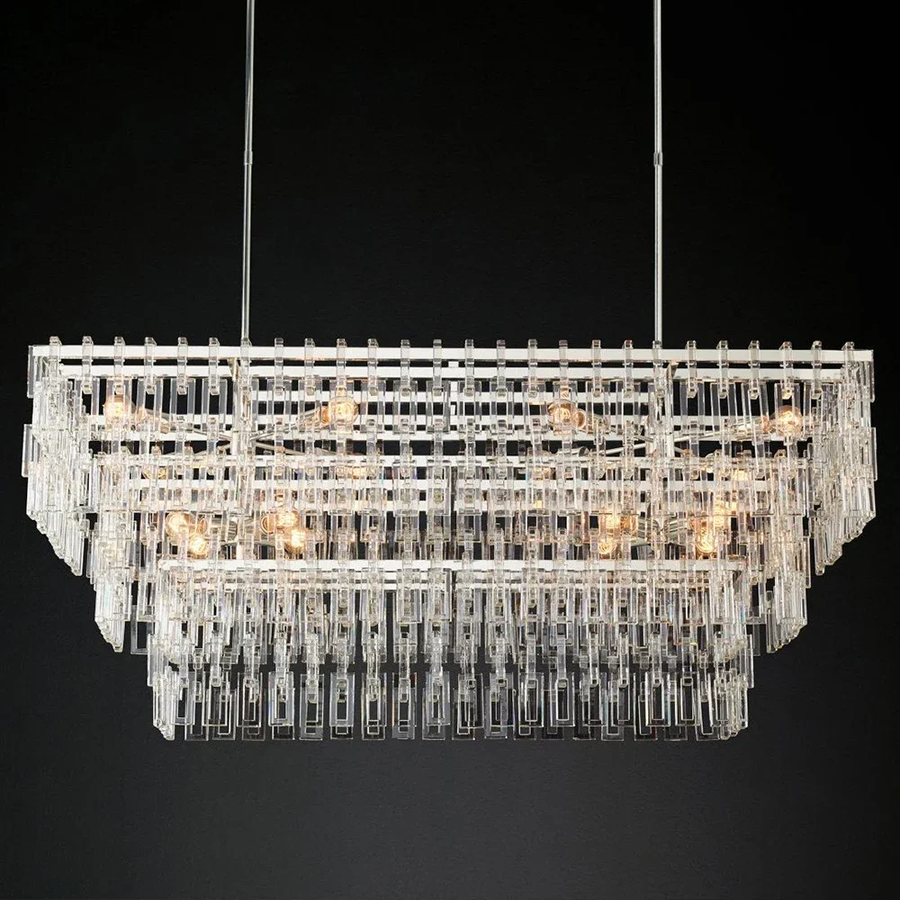 Modern retro chandelier crystal lamp hotel dining room dining room kitchen island chandelier lamp