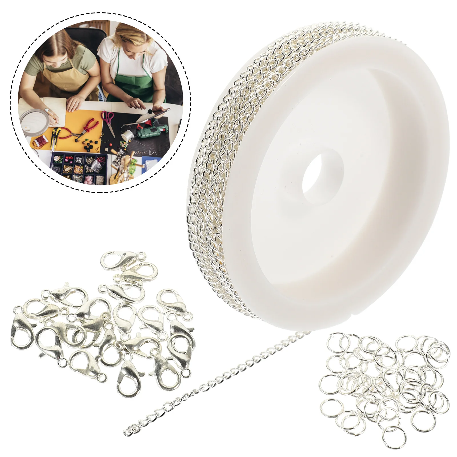 

1 Roll Iron Chain DIY Jewelry Making Durable Bracelet Lobster Clasp Necklace Material Multipurpose Jewelry Craft Tools