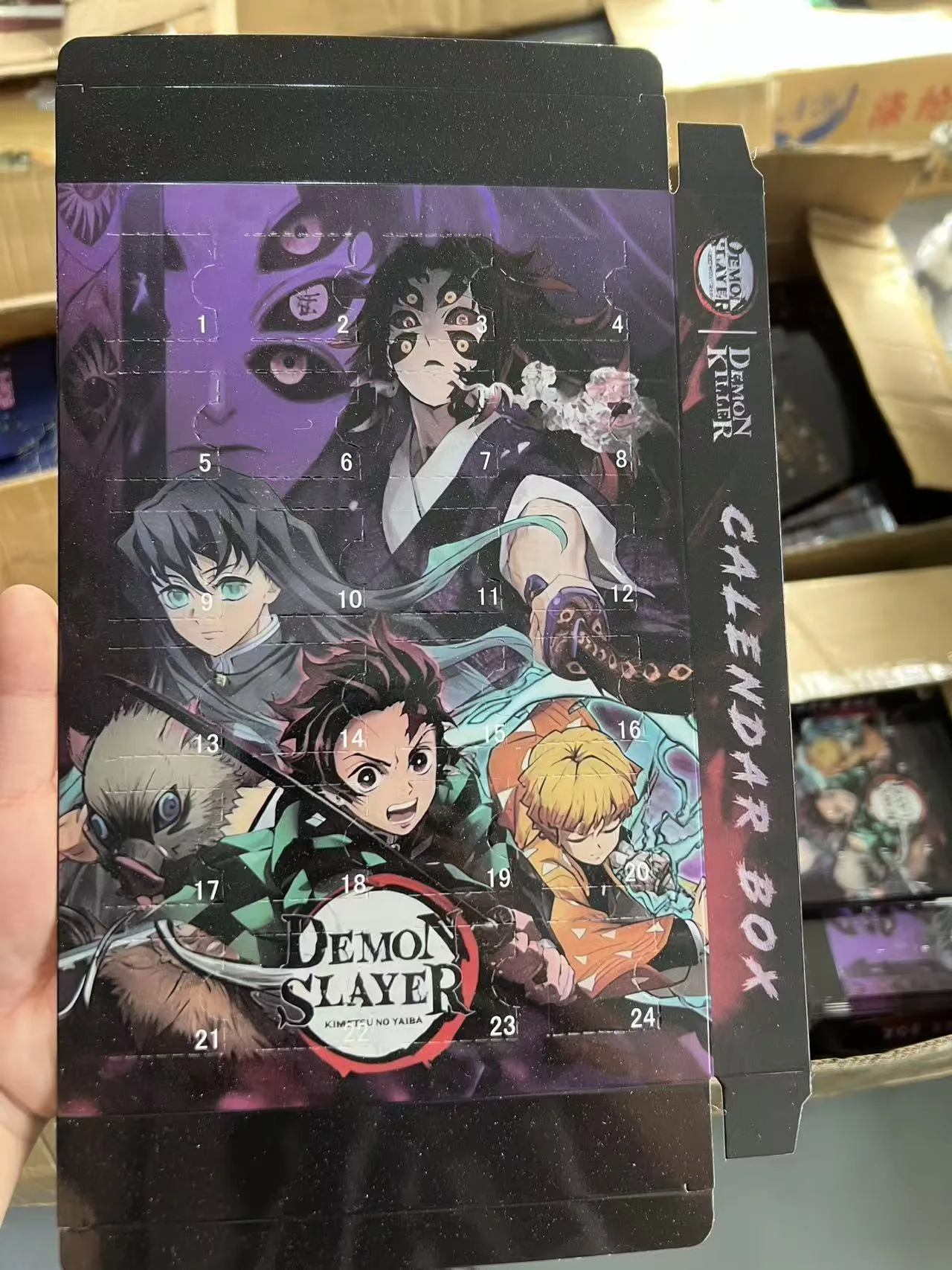 New Anime Demon Slayer Christmas Advent Calendar Blind Box 24 Holes Countdown Cartoon  Acrylic Figure Doll Kawaii ChristmasToy