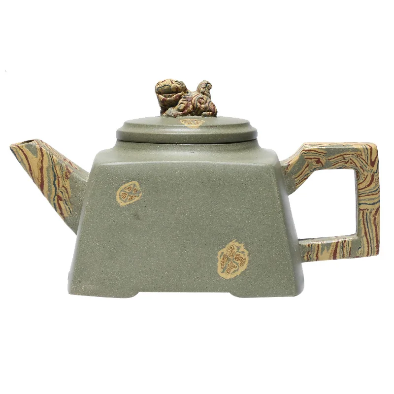 2026 Yixing Purple Clay Pot Raw Auspicious Green Clay Quartet teapot purple sand teapot Yixing handmade teapot - view 5