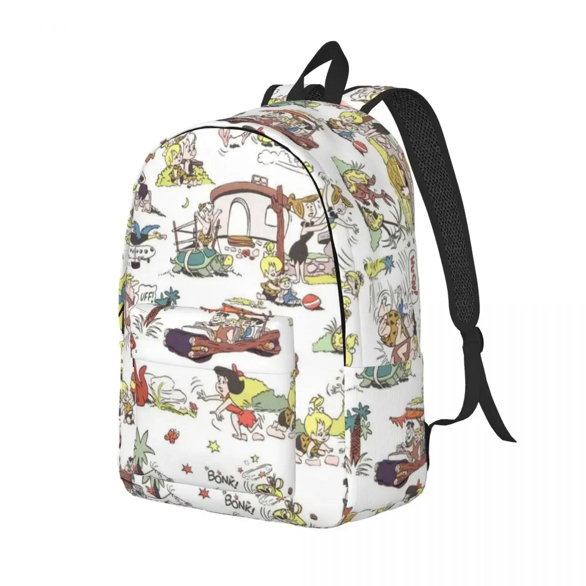 Flintstones Anime Fred Flintstone Backpack with Pocket High School Business Daypack for Men Women Laptop Computer Canvas Bags