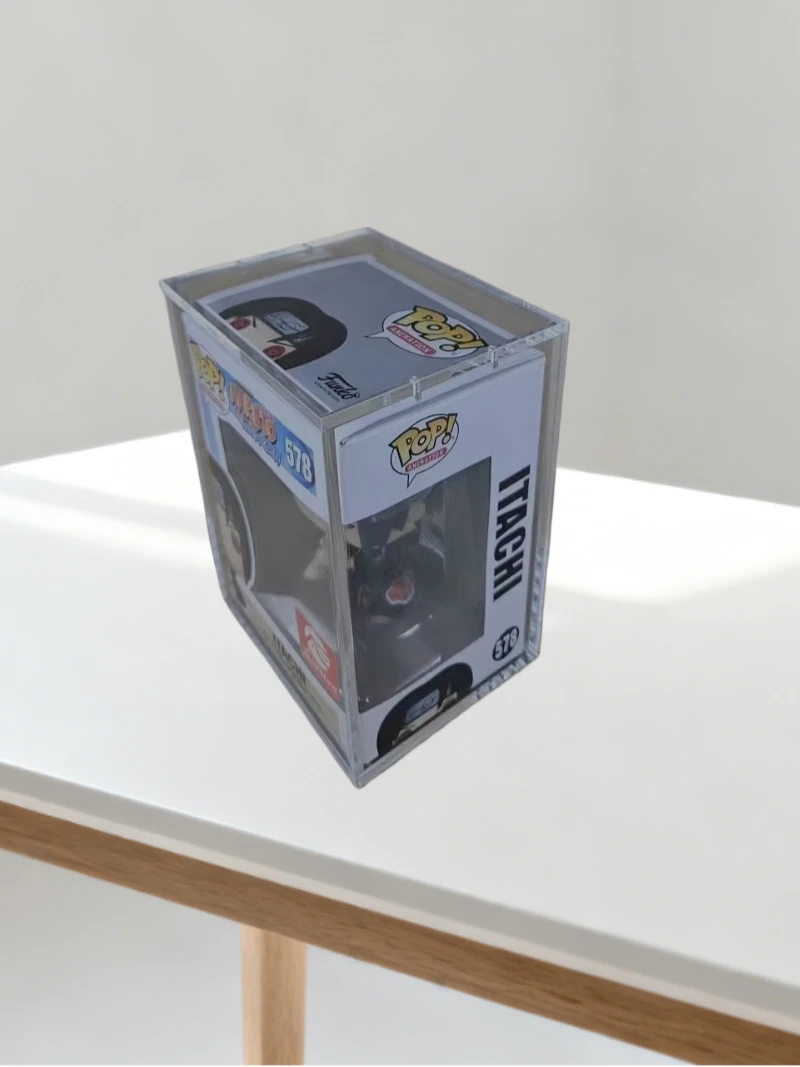 Custom Acrylic clear Pop Shield Armor Hard Stack Clear Acrylic Display Case for 4 Inch clear Pops Case Magnet Lid Box