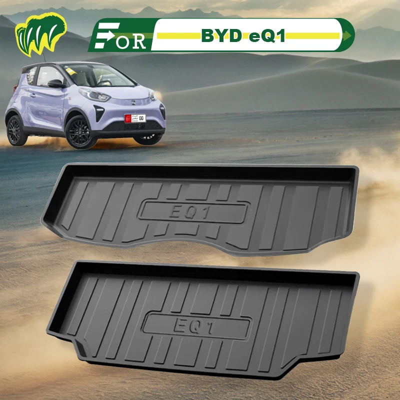 For BYD eQ1 2023 2024 TPE Custom Fit Car Trunk Mat All Season Black Cargo Mat 3D Shaped Laser Measured Trunk Liners