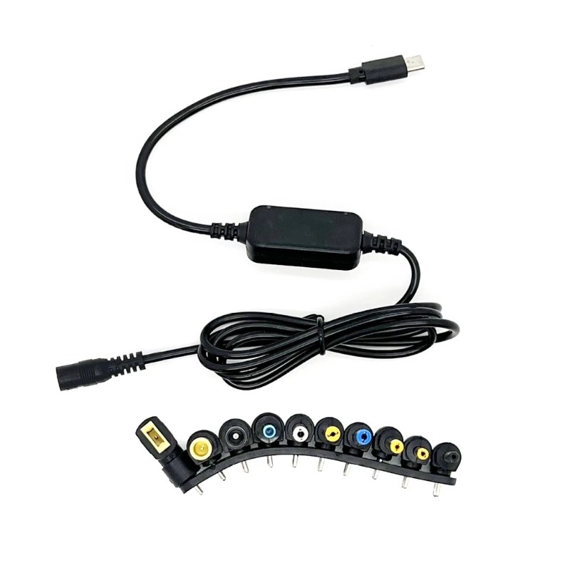 

PD100W TypeC Charging Cable UsbC to DC18.5-20V Power Cord Laptops Charging Cable and 10 Adapters for Multiple Devices