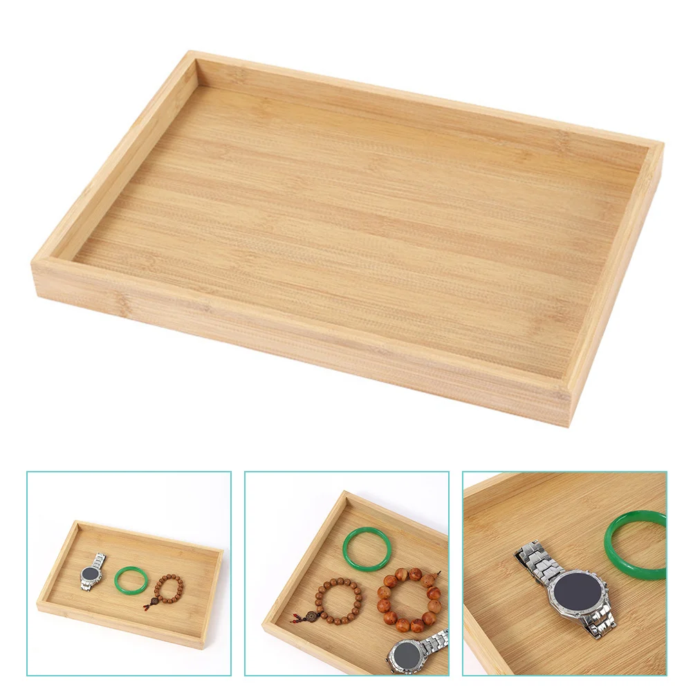 Bamboo Jewelry Storage Tray Necklace Earring Organizer Ring Holder Decorative Plate Gift for Female Bamboo Jewelry Plate