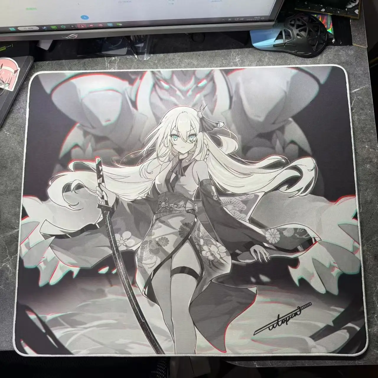 Animation Mouse Pad Utopiagaming Black Blade 2.5 False Blade Desktop Large Table Pad Anime Electronic Sports Game Mouse Pad