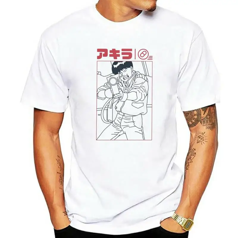 Cool Fashion Anime Akira Tshirt Men O-Neck Short Sleeve Neo Tokyo T Shirt Shotaro Kaneda Casual Tee Cotton Slim Fit Tops Tshirt